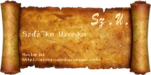 Szőke Uzonka névjegykártya